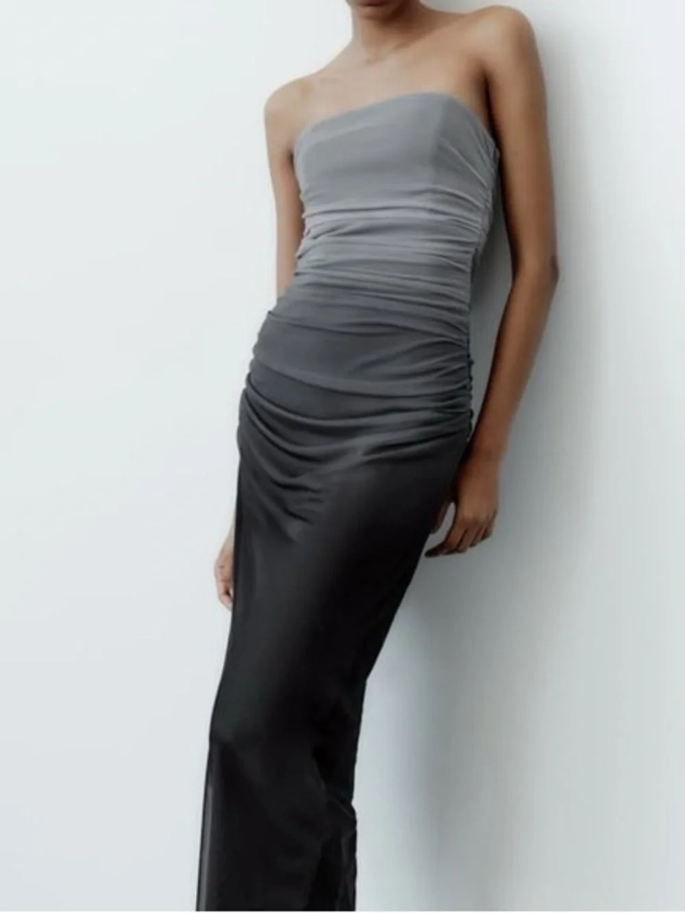 satin ombre dress zara Zara Ombre Midi Dress